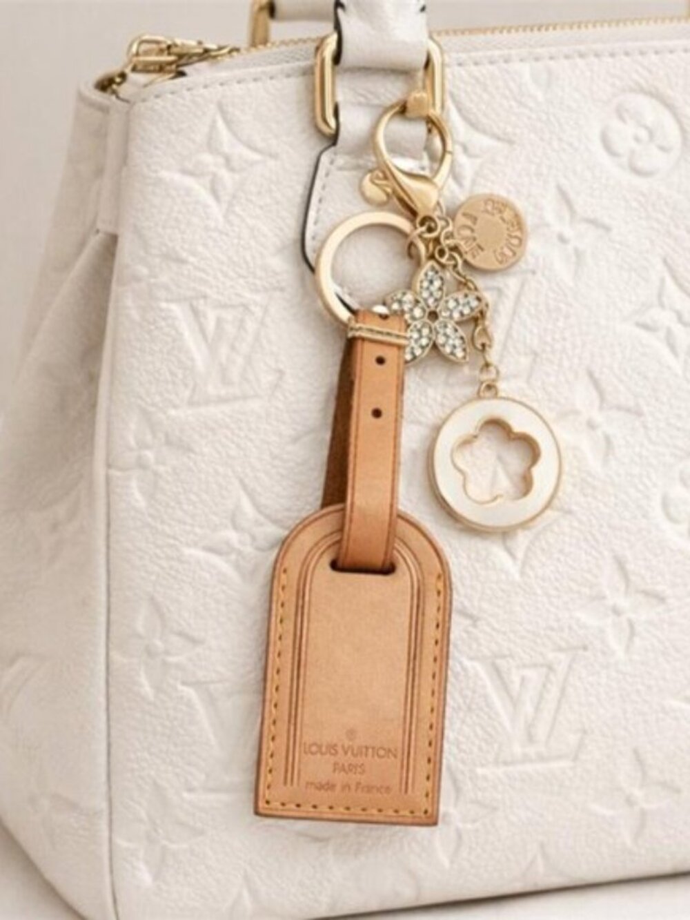 Authentic Louis Vuitton Luggage Tag with Unbranded Keycharm, Keychain, Bagcharm